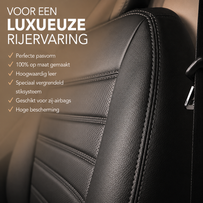 Sitzbezüge Opel Vivaro 2014 - 2019 – Fezz Schwarz – Sitzbezüge aus Kunstleder – perfekte Passform (Sitz/Doppelsitzbank-mit geteilter Sitzfläche und geteilter Rückenlehne der Doppelsitzbank)