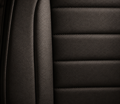 Sitzbezüge Opel Vivaro 2014 - 2019 – Fezz Schwarz – Sitzbezüge aus Kunstleder – perfekte Passform (Sitz/Doppelsitzbank-mit geteilter Sitzfläche und geteilter Rückenlehne der Doppelsitzbank)