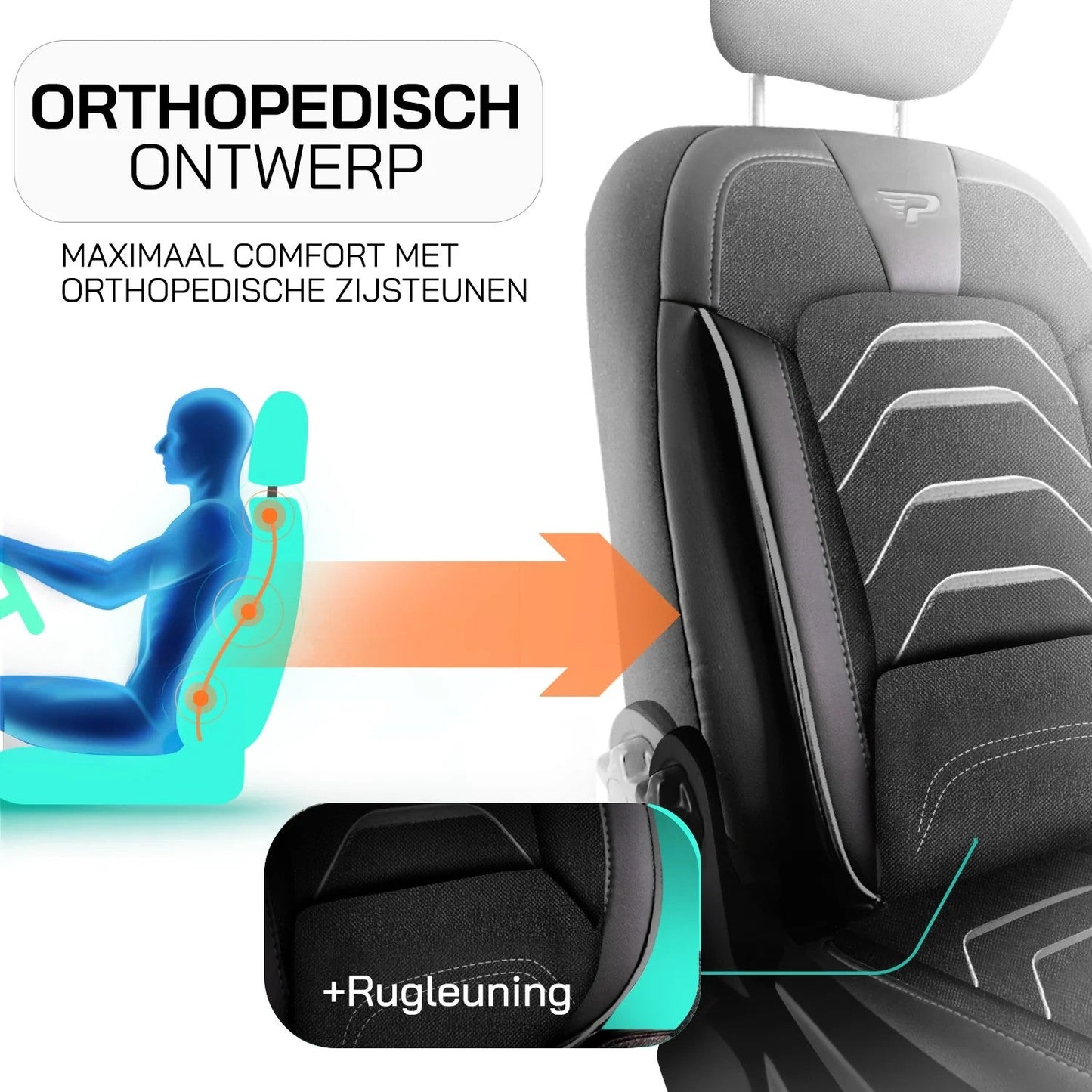 Bodrum stoelhoes, stoelhoezen voor Nissan NV300 2014 - 2021, Schwarz Grau, Jacquardstoff Lederoptik, Sitz/Bank - mit geteilte