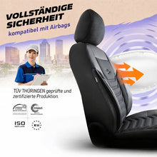 Sitzbezüge Ford E-Transit Custom 2023 - heute – Florida schwarz/grau – perfekte Passform (Sitz/Sitz)