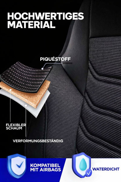 Sitzbezüge Renault Master  E-Tech electric 2024 - heute – Florida schwarz/grau – perfekte Passform (Sitz/Bank-mit geteilter Sitzfläche der Doppelsitzbank)