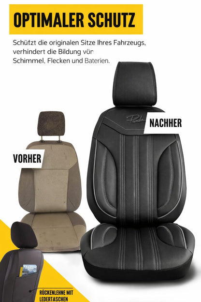 Sitzbezüge Ford E-Transit 2022 - heute – Miami schwarz – perfekte Passform (Sitz/Sitz)